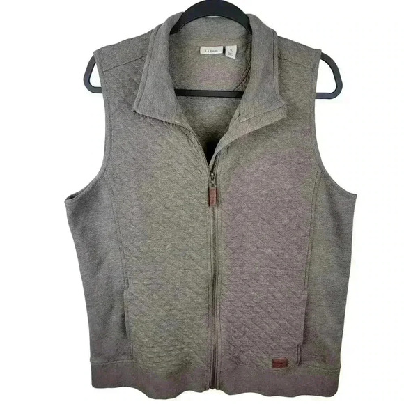 LL Bean Quilted Vest Womens XL Heathered Brown Equestrian Cowgirl Westerncore - Picture 8 of 16